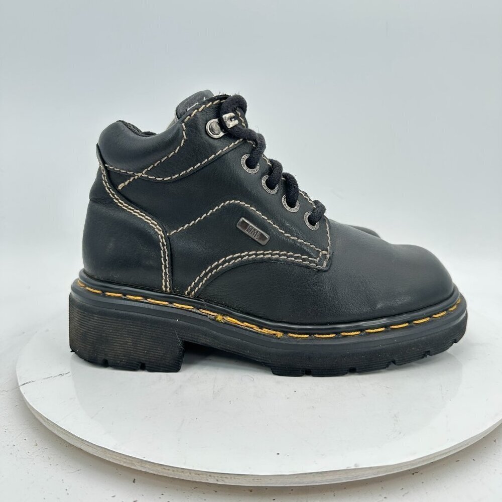Dr. Martens Kids Size 4 Black Leather Combat Boot - Picture 4 of 11